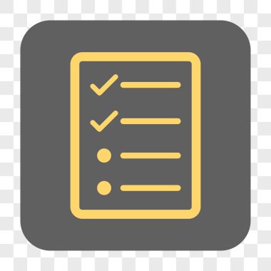 Denetim listesi sayfa yuvarlak kare düğme