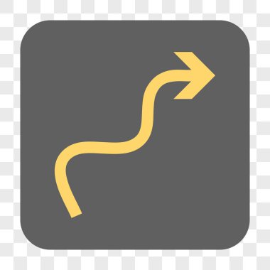 Eğri ok yuvarlak kare düğme