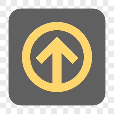 Yön yukarı yuvarlak kare düğme