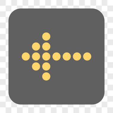 Noktalı ok sol yuvarlak kare düğme