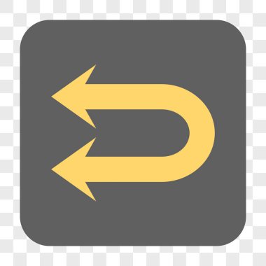 Çift sol ok yuvarlak kare düğme