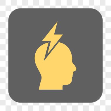 Baş ağrısı yuvarlak kare düğme