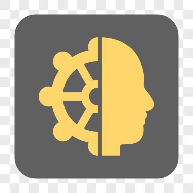 Akıl yuvarlak kare düğme