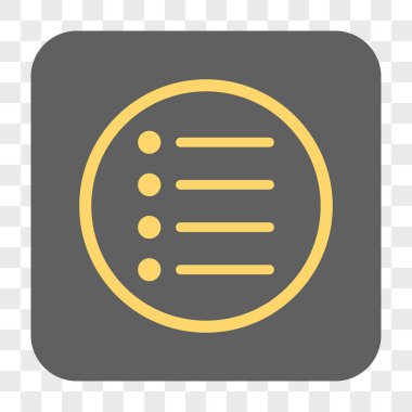 Öğeleri yuvarlak kare düğme