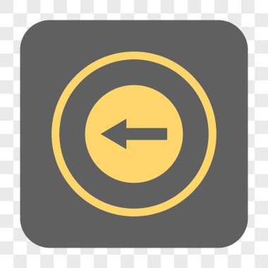 Sol yönlü ok yuvarlak kare düğme