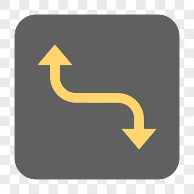 Ters viraj ok yuvarlak kare düğme