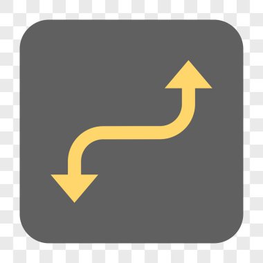 Tam tersi ok yuvarlak kare düğme eğri