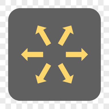 Radyal okları yuvarlak kare düğme