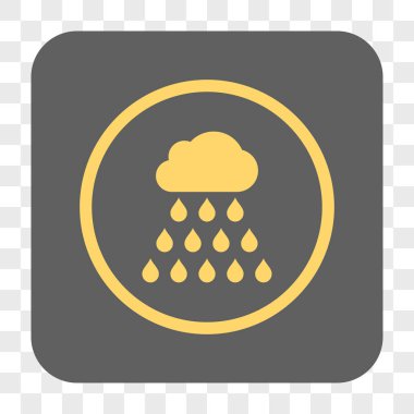 Yağmur bulutu yuvarlak kare düğme