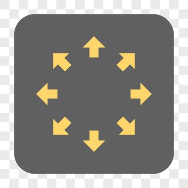 Radyal okları yuvarlak kare düğme