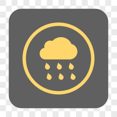 Yağmur bulutu yuvarlak kare düğme