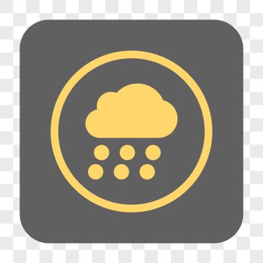 Yağmur bulutu yuvarlak kare düğme