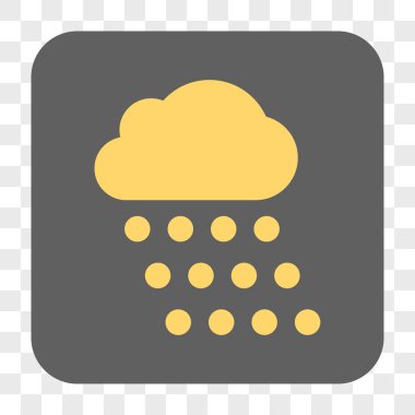 Yağmur bulutu yuvarlak kare düğme