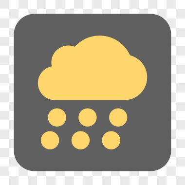 Yağmur bulutu yuvarlak kare düğme