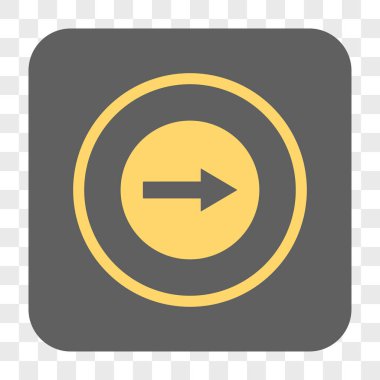 Sağ yuvarlak ok yuvarlak kare düğme