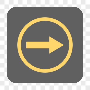 Sağ yuvarlak ok yuvarlak kare düğme