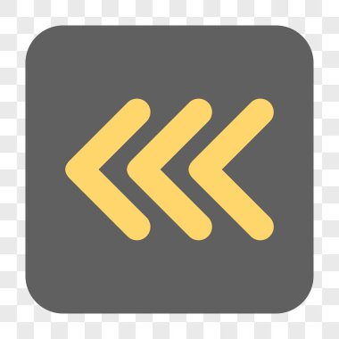 Üçlü ok ucu sol yuvarlak kare düğme