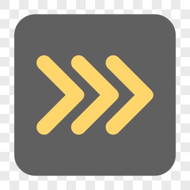 Üçlü ok ucu sağ yuvarlak kare düğme