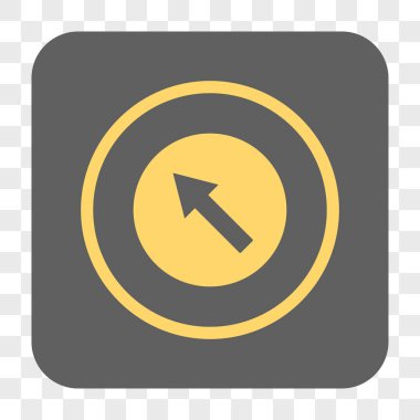 Yuvarlak yukarı-sol ok yuvarlak kare düğme