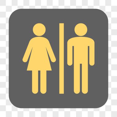 WC kişi yuvarlak kare düğme