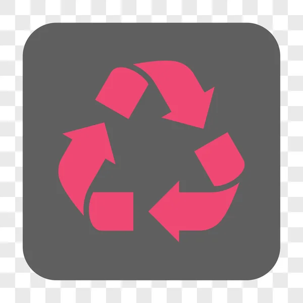 Recycle Afgeronde vierkante knop — Stockvector