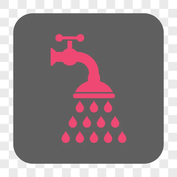 Shower Tap Rounded Square Button — Stock Vector