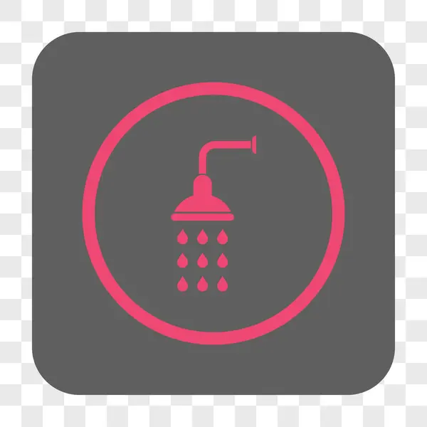 Sprcha zaoblené čtvercové tlačítko — Stockový vektor