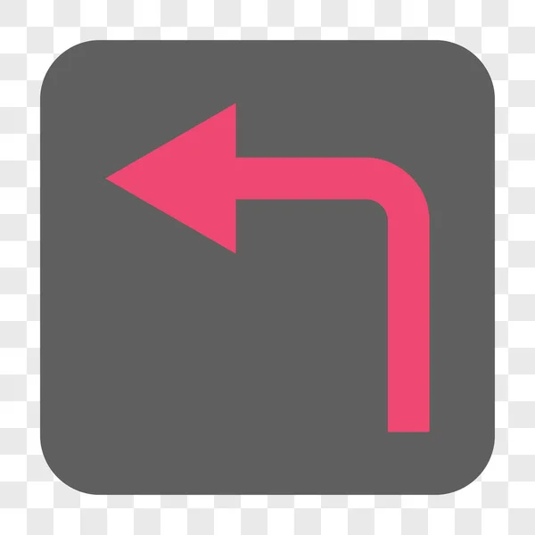 Turn Left afgerond vierkante knop — Stockvector