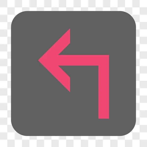 Gire a la izquierda Redondeado Botón cuadrado — Vector de stock