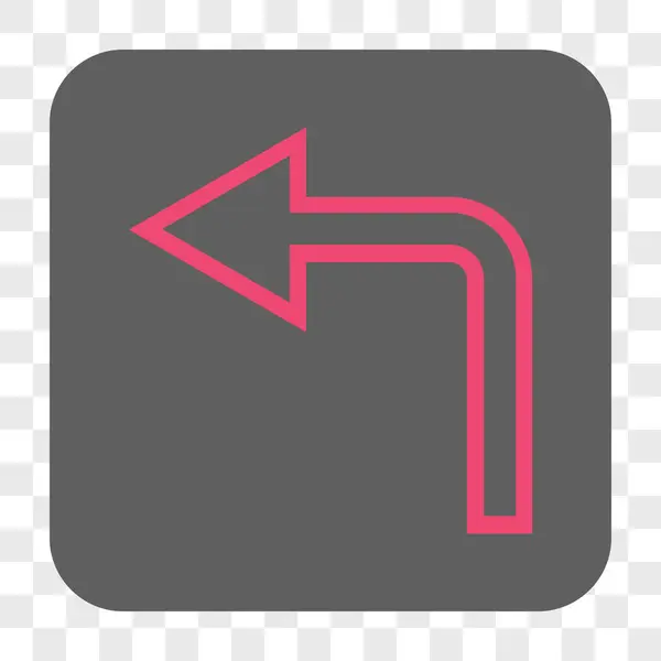 Turn Left afgerond vierkante knop — Stockvector