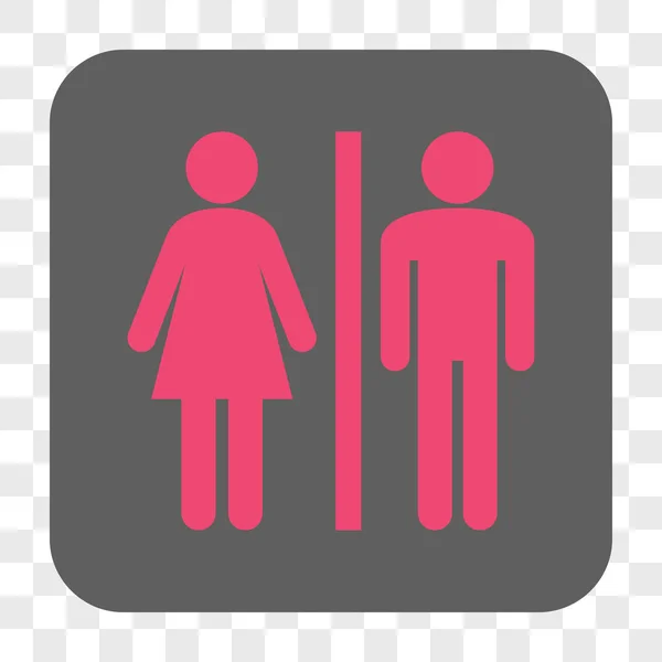 WC осіб округлі квадратних кнопки — стоковий вектор