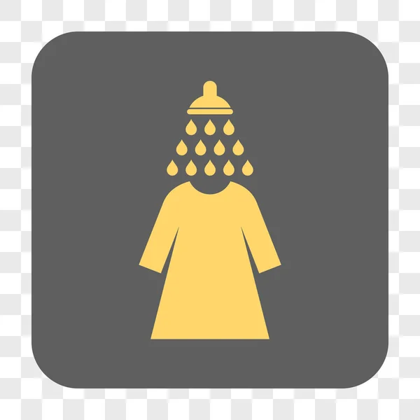 Douche Laver robe féminine arrondi bouton carré — Image vectorielle