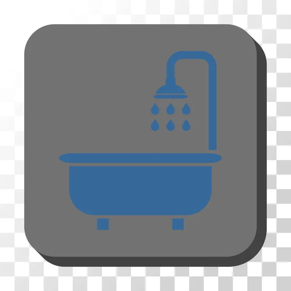 Bouton vectoriel carré arrondi de bain de douche — Image vectorielle