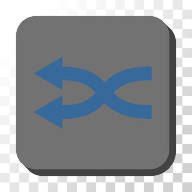 Shuffle oklar sola yuvarlak kare vektör düğmesi