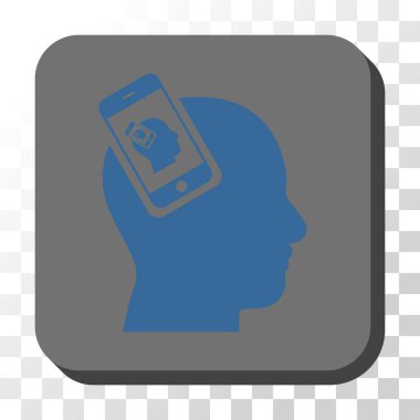 Smartphone kafa eklenti özyineleme yuvarlak kare vektör düğmesi