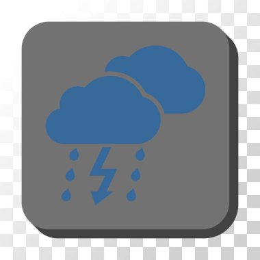 Fırtına bulutları yuvarlak kare vektör düğmesi