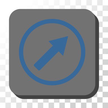 Yukarı sağ yuvarlak yuvarlak kare vektör okunu