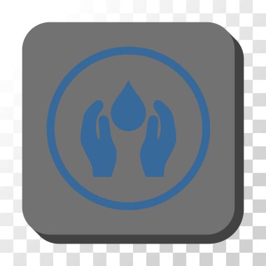 Su bakımı yuvarlak kare vektör düğmesi