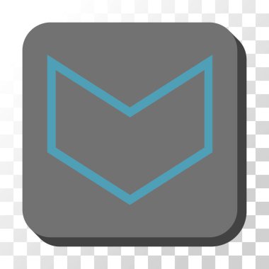 Ok ucu yuvarlatılmış kare vektör düğmesini basılı