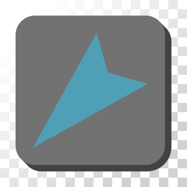 Kare vektör düğme ok ucu sol aşağı yuvarlanmış