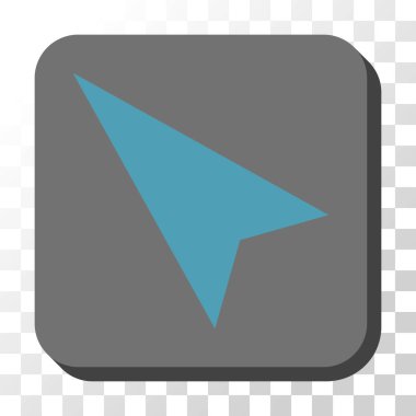 Kare vektör düğme ok ucu sol yukarı yuvarlanır