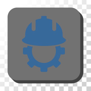 Geliştirme kask yuvarlak kare vektör düğmesi