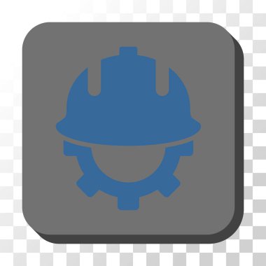 Geliştirme kask yuvarlak kare vektör düğmesi
