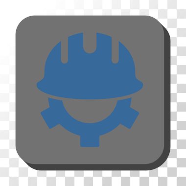 Geliştirme kask yuvarlak kare vektör düğmesi