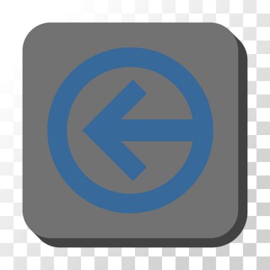 Yön sol yuvarlak kare vektör düğmesi