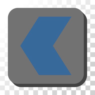 Yön sol yuvarlak kare vektör düğmesi