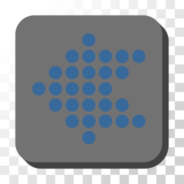 Noktalı ok sol düğme kare vektör yuvarlak