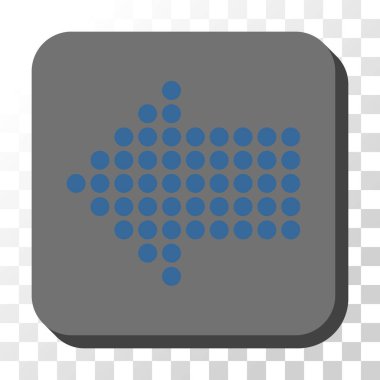 Noktalı ok sol düğme kare vektör yuvarlak