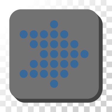 Noktalı ok sağ yuvarlak kare vektör düğmesi