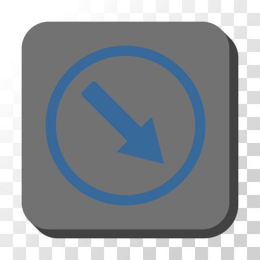 Aşağı doğru yuvarlak yuvarlak kare vektör okunu